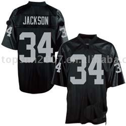 #34 Bo Jackson Black Tackle Twill Throwback Football Jersey (# 34 Bo Jackson Black Tackle Twill Throwback Fußball Jersey)