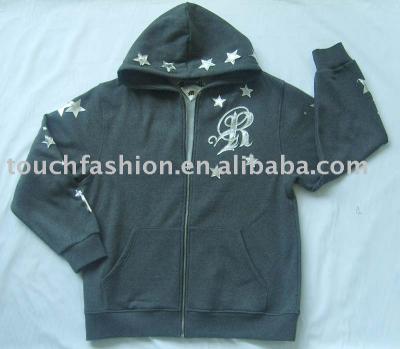 Men`s 100% cotton knitted hoody