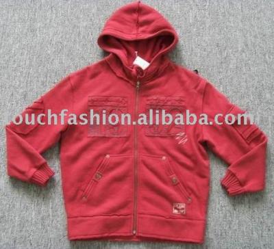 Men`s 100% cotton knitted hoody