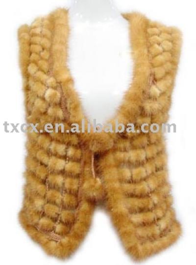 Ladies Handmade Mink Tail Fur waistcoat (Meine Damen Handmade Mink Tail Fur Weste)