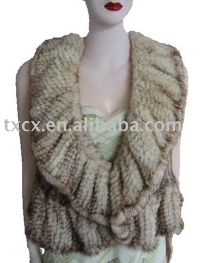Ladies Knitted Mink Tail Vest (Meine Damen Knitted Mink Tail Vest)