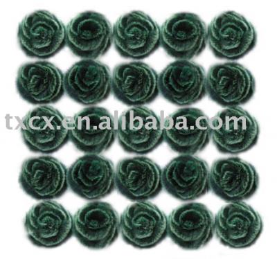 REX RABBIT fur flower coat pin (REX Rabbit fur coat Blume pin)