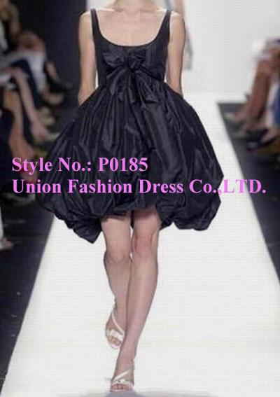 Promenade dress with puff pleatings