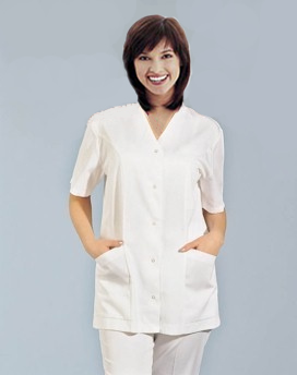 Lab Coat - FEMALE- PolyViscose - Short Sleeves (Lab Coat - FEMALE-PolyViscose - Manches courtes)
