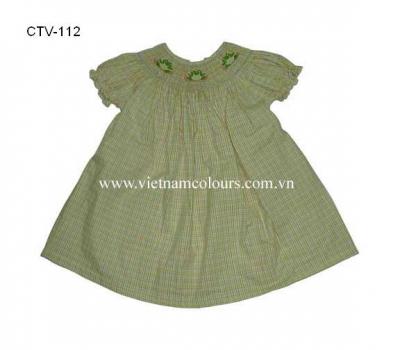 Hand Embroidered %26 Smocked Baby Dress, Girl Dress Ctv-112