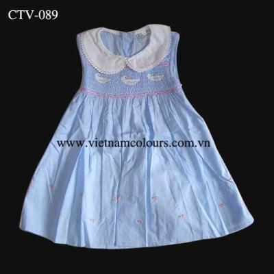 Hand Embroidered %26 Smocked Dress Ctv-089