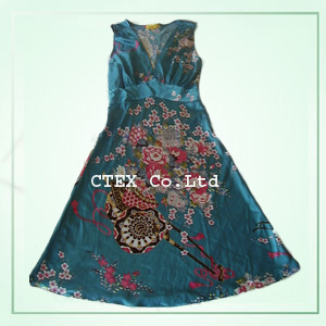 Silk Dress Cta-006 Blue Skirts