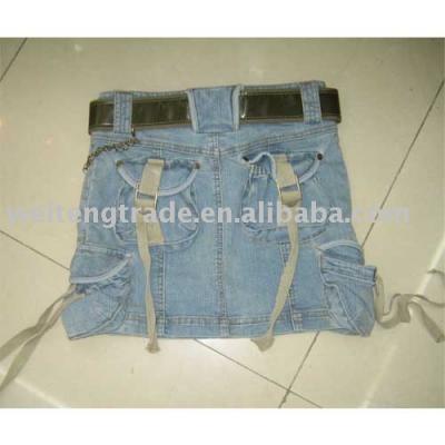 Jeans Lined Sexy Pleated Navy Mini Skirt (Jeans Lined Sexy Pleated Navy Mini Skirt)