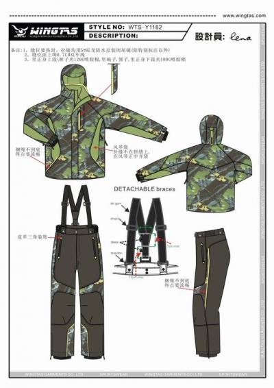 WTS-Y1182 men`s ski jacket and ski pant (WTS-Y1182 мужские лыжные куртки и лыжные брюки)