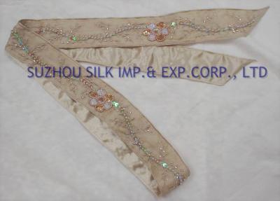 Embellished Silk Organza Sash With Satin Back (Agrémentée de la soie organza de satin Sash Retour)