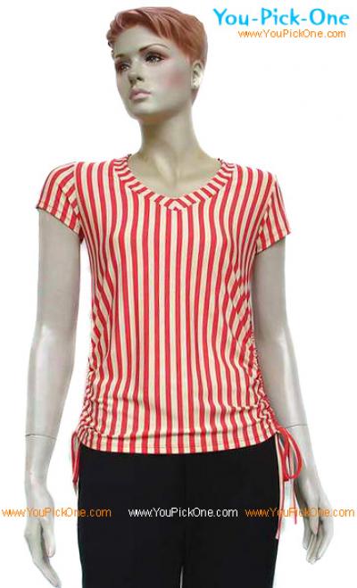 Stripe Blouse With 2 Colors (Stripe Blouse With 2 Colors)