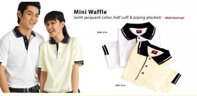 T-Shirt-Mini Waffle (With Jacquard Collar, Half Cuff %26 Piping Placket (T-Shirt-Mini Waffle (Avec Jacquard Collar, 26% Demi-Cuff Piping Placket)