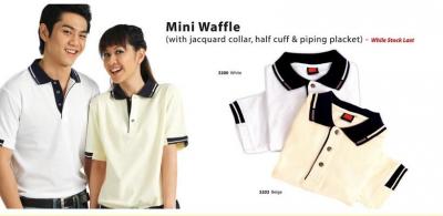 T-Shirt-Mini Waffle (Mit Jacquard-Kragen, Manschette Half% 26 Piping Placket (T-Shirt-Mini Waffle (Mit Jacquard-Kragen, Manschette Half% 26 Piping Placket)