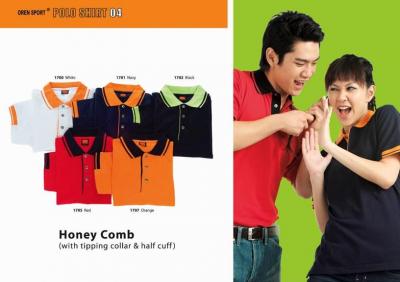 T-Shirt-Honey Comb (With Tipping Collar %26 Half Cuff) (T-Shirt-Honey Comb (avec le basculement% Collier 26 demi Cuff))