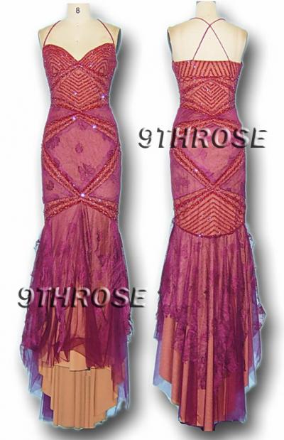 Dress You Like A Meamaid! Maroon Beaded Gown (Dress You Like A Meamaid! Maroon Beaded Gown)