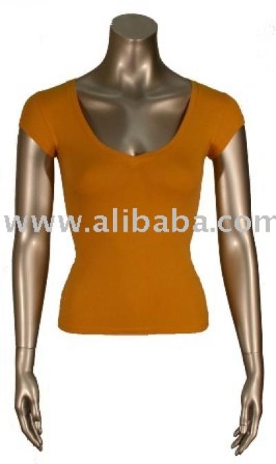 Regulate Length V-Neck Tee Women Tops (Regulate Länge V-Neck Tee Women Tops)