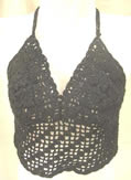 Custom Crochet Black Floral Triangle Top (Custom Crochet Black Floral Triangle Haut)