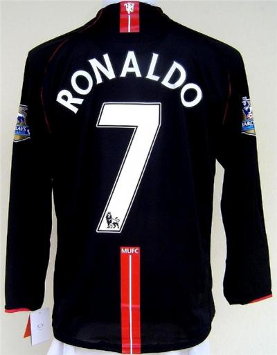 This, for example, is a Ronaldo jersey with the Barclays Premier League logo 