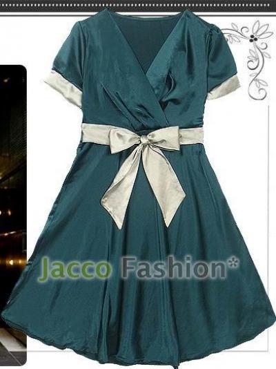 [super Deal] Cicicam Ladies Dresses Stunning Flinty Tie Waist Wrap S/ S Dress ([Super сделки] Cicicam дамы Платья Потрясающие кремнистые галстуков Талия Wrap S / S платье)