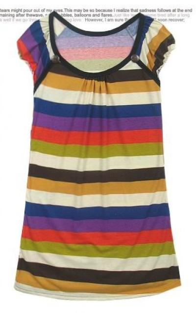 [super Deal] Cicicam Ladies Dresses Wardrobe Stylish Cotton Rainbow Knitted Mini ([Super сделки] Cicicam дамы Платья стильный шкаф Хлопок Радуга Трикотажное мини)