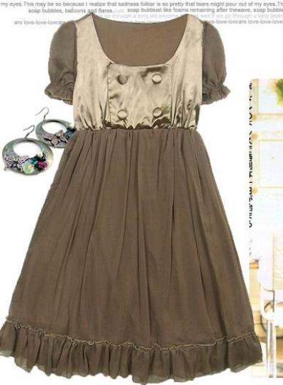 [super Deal] Cicicam Ladies Dresses Fabulfabulous Korea Style Pleated Puff Sleev ([Super сделки] Cicicam дамы Платья Fabulfabulous Корея Стиль плиссе Puff Sl v)