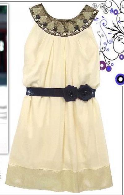 [super Deal] Refined Shell Trimmed Belted Chiffon Tank Dress ([Super сделки] рафинированное Shell Trimmed Belted Шифон Танк платье)