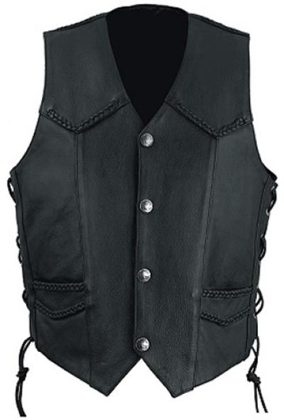 Leather Motorcycle Vest Nal-650 (Кожа мотоциклов Вест Нал-650)
