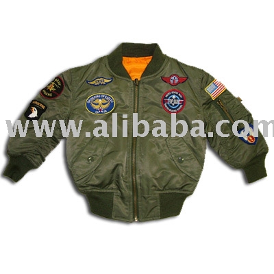 Youth Children`s Jackets-Ma-1 With Patches