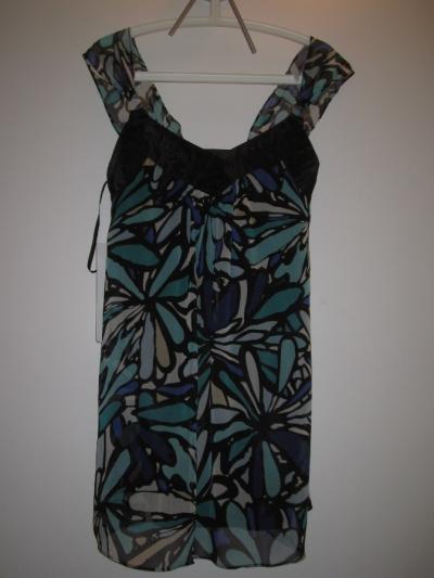 Women Black / Blue Ring Dress (Женщины Черный / голубое кольцо платье)