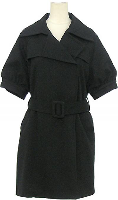 08 Short Sleeve Black Coat (08 Краткий рукава черного пальто)