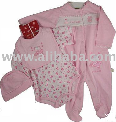 4 Pcs Baby Clothing Set 100% Cotton