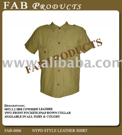 Nypd Style Shirt M / O Cowhide Finished Leather
