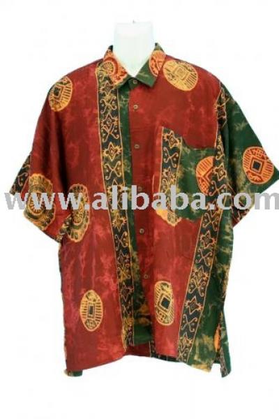 Batik Cotton Men shirt XL-Xxxl (Батик хлопковой рубашки мужчины XL-XXXL)