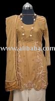 Copper Brown Net Or Lace Shirt With Pearl-Ladies Party Wear Pakistan India USA C (Медные Браун нетто или кружево рубашка с Перл-Ladies вечеринок Пакистана Индия США C)