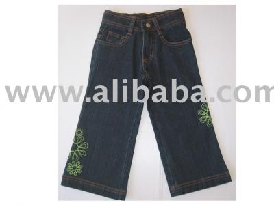Girls Embroidered Denim Jeans