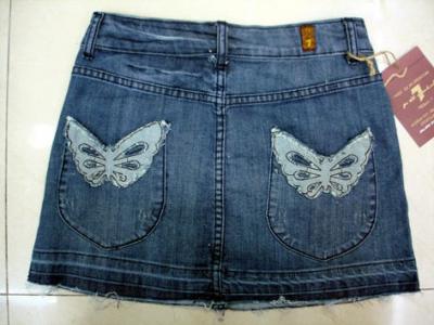 Butterfly Denim Mini Skirt