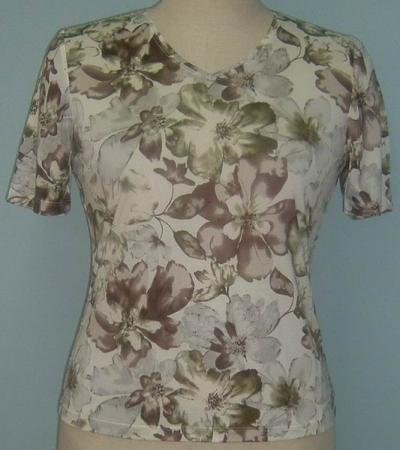 100% Silk Printed Knit T-shirt (100% Seide gedruckt Knit T-Shirt)