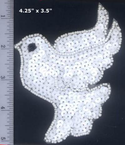 White Dove Sequin Bead Motif (Белый голубь Sequin бисера Motif)