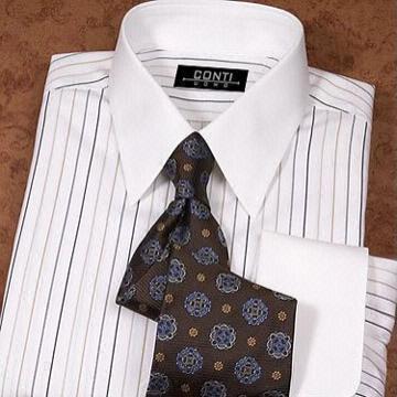 Men`s Stripe Casual Shirt Made Of 35% Cotton And 65% Polyester (Men `s Stripe Casual Shirt composé de 35% coton et 65% polyester)