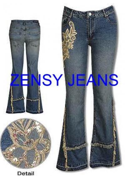 Ladies Long Jeans Embroidery (Ladies Long Jeans Embroidery)