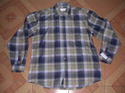 100% Cotton Man`s Shirt Print Grid (100% coton Man `s Shirt Print Grid)