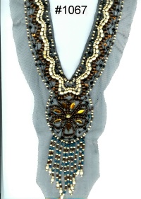 Fashion Trims -wood Beads / Stone Neckline (Fashion-Zierteile Holz Perlen / Stein Ausschnitt)