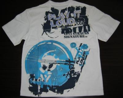 Young Men`s White Printing T-shirt