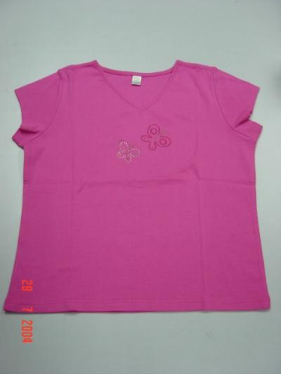 Ladies T-shirt With Diamante Motif