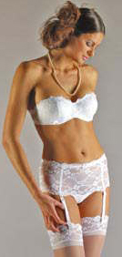 Bra, Padded Bra, String, Brief With Suspender Belt, Stocking