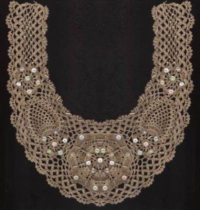 Crochet Beaded Collar Leaf