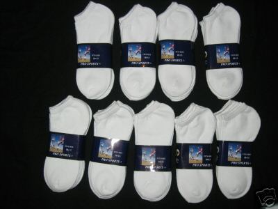White Super Low Cut Sport Socks Size 10 - 13 (Weisse Super Low Cut Sportsocken Größe 10 bis 13)