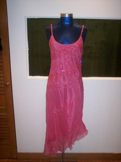 Beaded And Embroidered Special Occasion Dress With Asymm. Hem