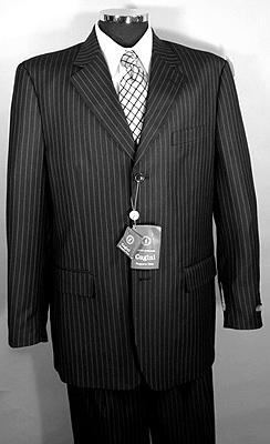 Poly / Viscose Blend Pinstriped 3-Buttoned Suits By Cugini (Poly / вискоза Blend тонкую полоску 3 пуговицы Подходит По Cugini)