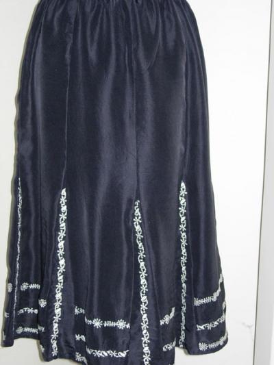 Silk Skirt With Chikan Emb.